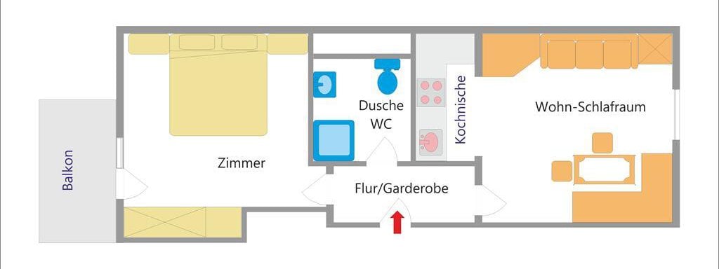 Grundriss Typ A - Appart Fiegl Alois - Huben