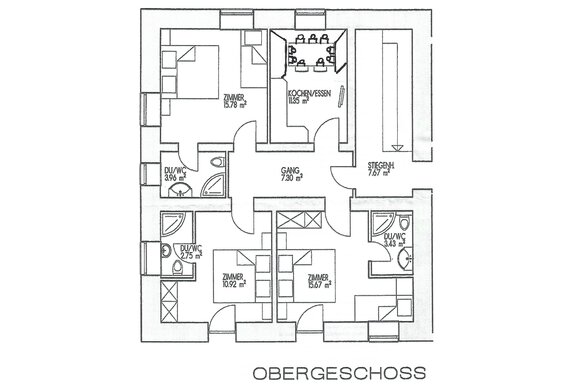 Skizze Obergeschoss Homepage neu Eckbank - Garni Flori Apart - Huben