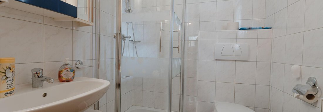 Badezimmer mit Dusche und WC - Haus Schennach - Huben