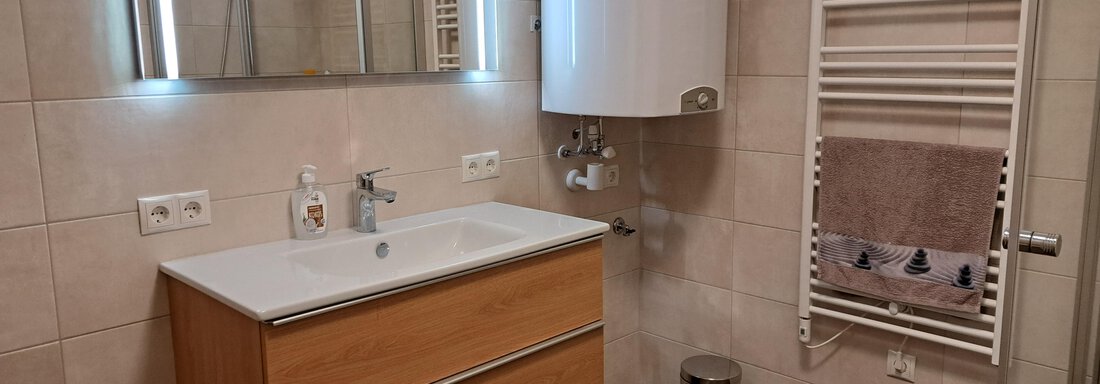 Badezimmer mit Dusche und Badewanne - Apart Edi - Längenfeld