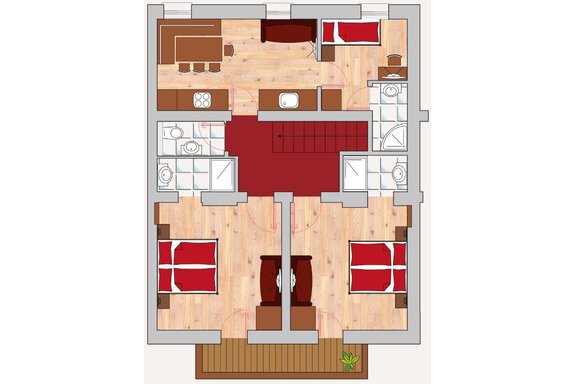 Zirbe - Grundriss - Appartement am Sonnhof - Längenfeld