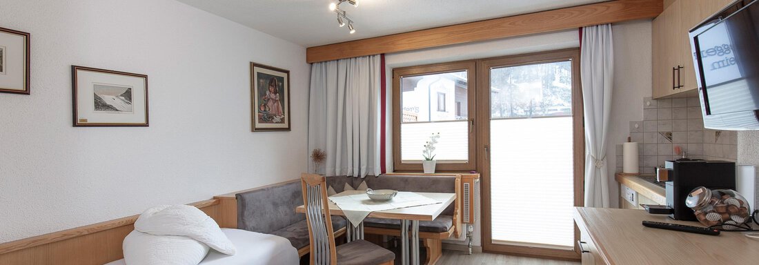 App2 Küche mir Zustellbett für 1 Person - Appartement Rosengarten - Längenfeld