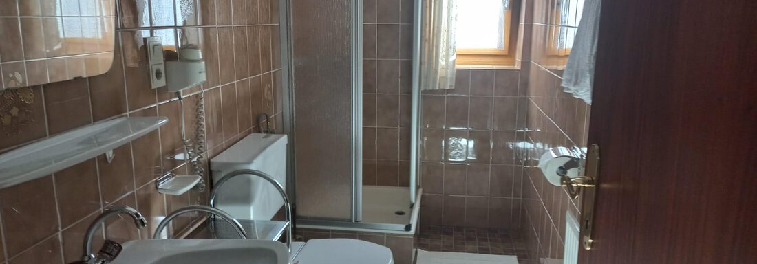 Badezimmer mit Dusche und WC - Appt. Plattner Leni - Längenfeld