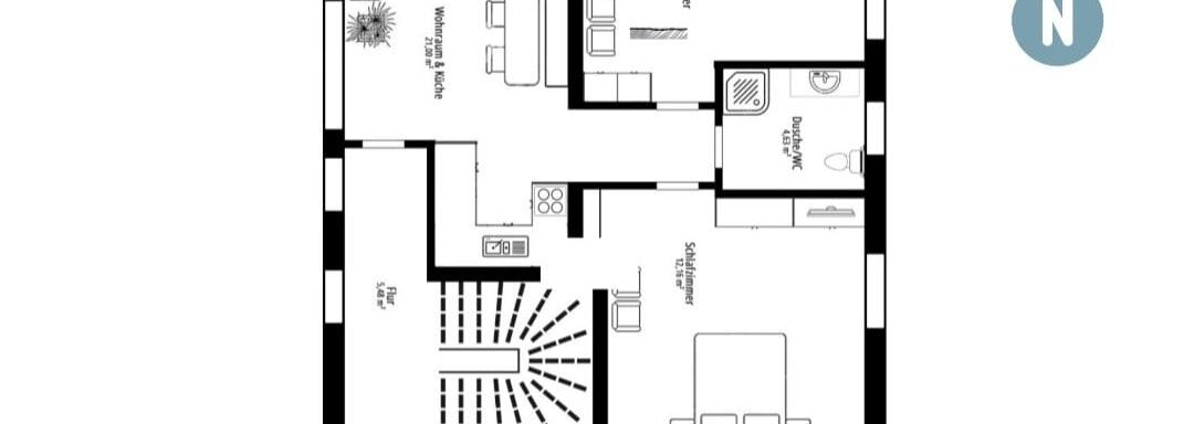 Grundriss Dachgeschoss - Elke´s Ötztal Apartments - Längenfeld