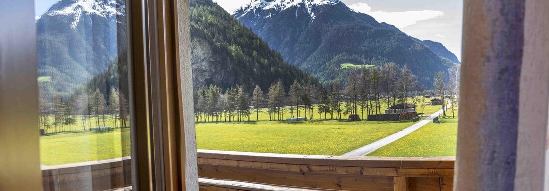 Blick auf den Gamskogel und Brand - Ferienbauernhof Wendlshof - Längenfeld