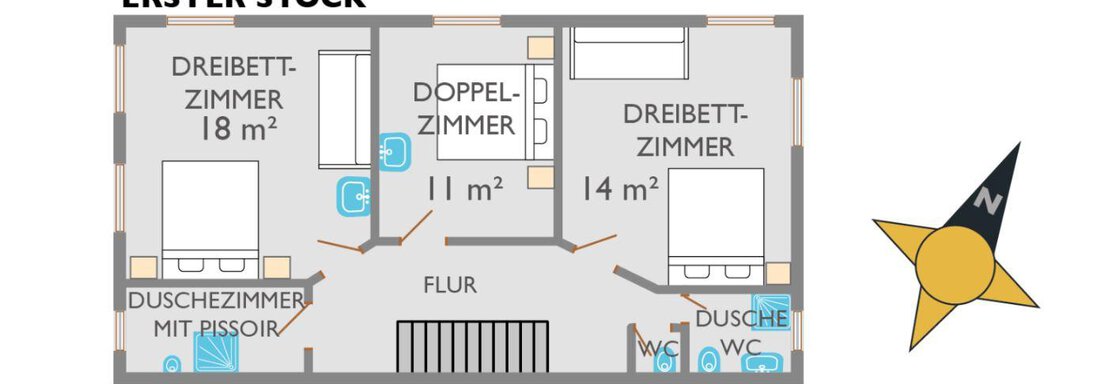 Skizze 1. Stock - Ferienhaus Volgger - Längenfeld