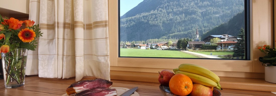 Ausblick Küche Top 2 - Landhaus Zell - Längenfeld