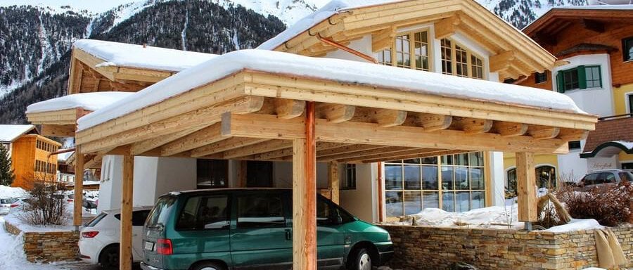 Carport-Winter - Alpenapart Schmid - Niederthai