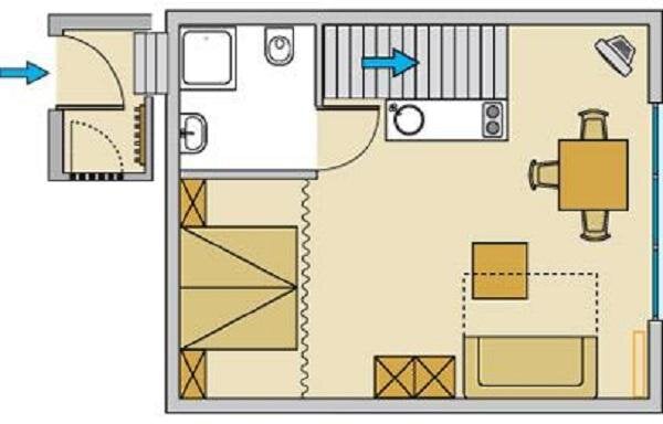 Skizze Appartement Typ A - Ferienwohnungen Broser - Obergurgl 