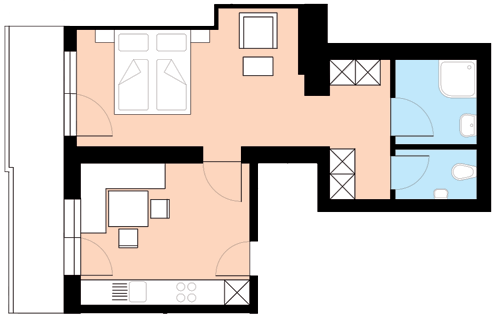 Grundriss Appartement 2 - Haus Wendlhof - Obergurgl 