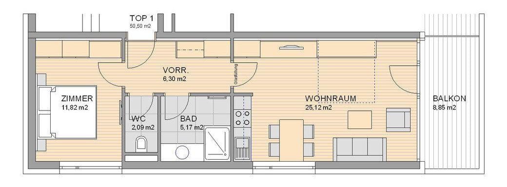 Grundriss Pirchkogel - Apartment Waldesruh - Ochsengarten