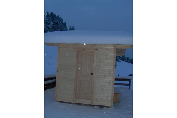 Sauna auf der Terrasse - Alte Kühtaile Alm - Oetz