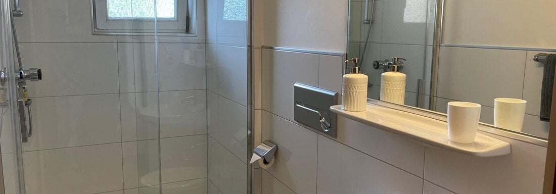 Badezimmer mit Dusche und WC Appartement II - Appartements Dorli Falkner - Oetz