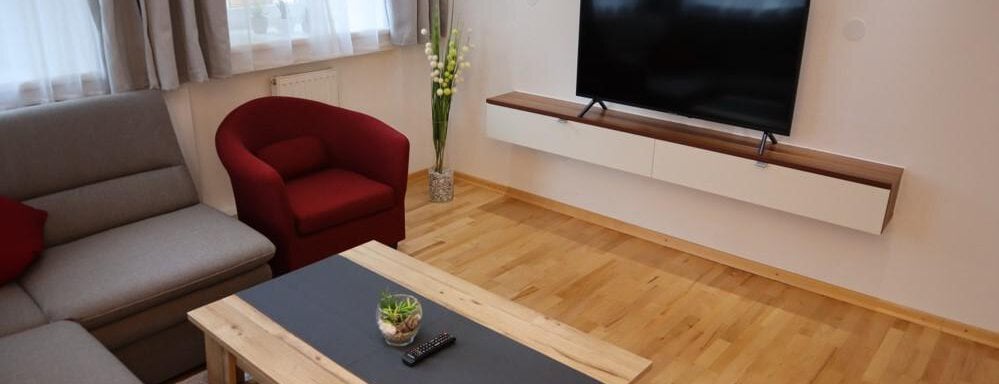 Wohnraum mit TV - Ferienwohnung Lenz - Sautens