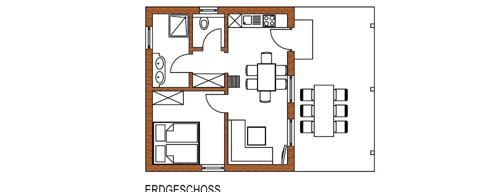 Skizze Erdgeschoss - X-Alp Lodges - Sautens