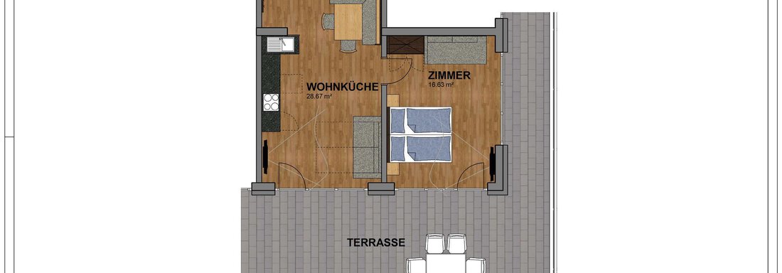 Grundrisse_farbig5 - A CASA "Rubin Chalet & Studio Resort" - Sölden