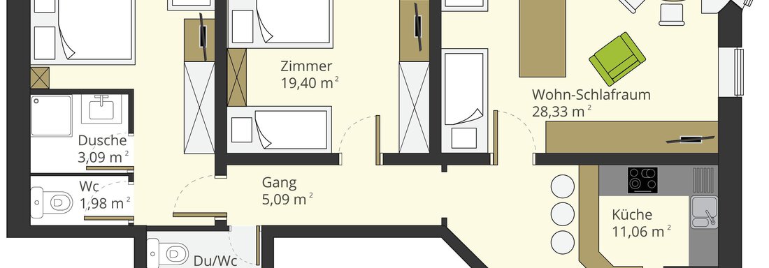 Beispielskizze App 10 / App 20 - Appartementhaus Sieglinde - Sölden