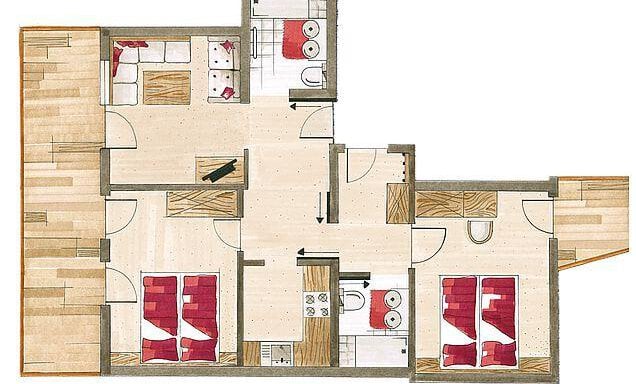 Skizze Appartement II - Ferienhaus Austria - Sölden