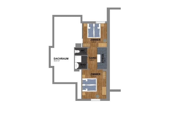 Top floor, 2 bedrooms, duche and toilet - Giggi Hytten - Sölden