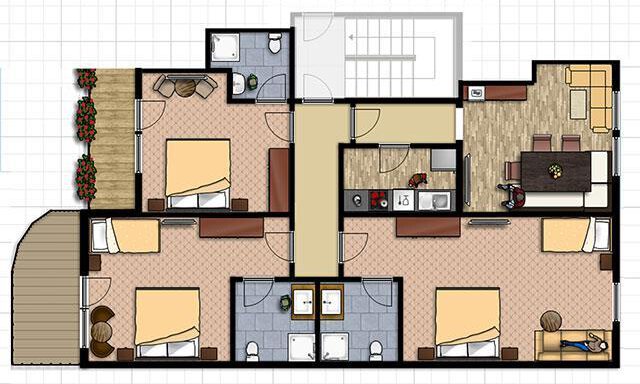 Skizze Appartement 4 - Haus Gondelblick - Sölden