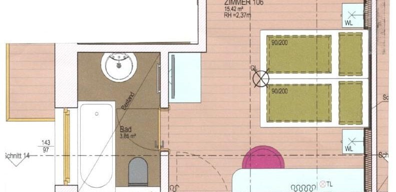 Beispielskizze Doppelzimmer - Haus Heiners - Sölden