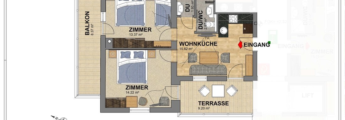 Roomplan Top1 - Hotel Garni Schönblick Apart - Sölden