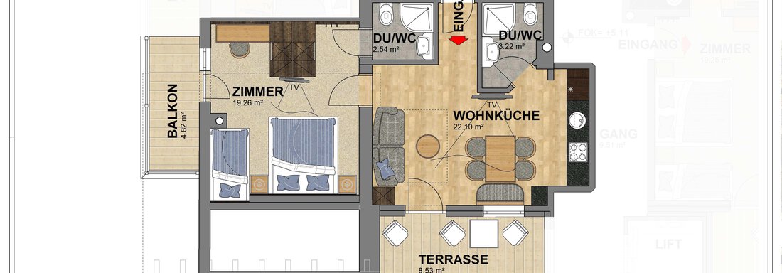 Roomplan - Hotel Garni Schönblick Apart - Sölden