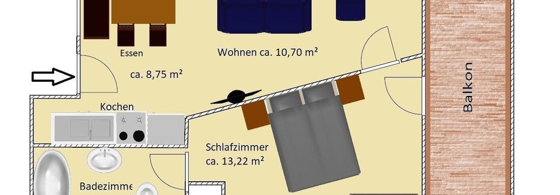 Skizze Appartement 1 - Landhaus Vinzenz - Sölden