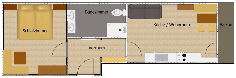 Skizze Appartment - Villa Cornelia - Sölden