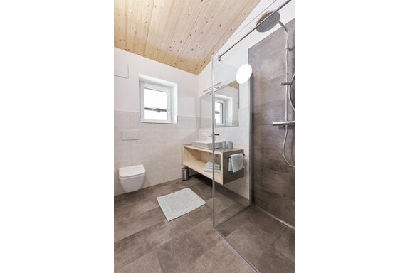 Badezimmer mit Dusche und WC - Appartement Fritz - Umhausen