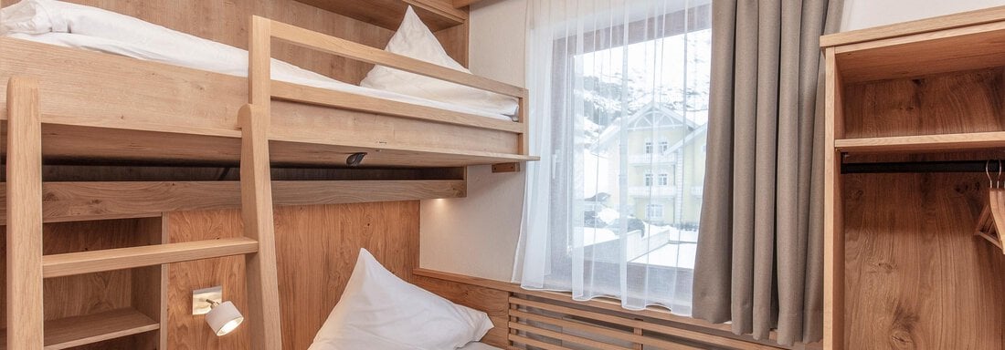 Einzel-/Kinderzimmer mit Hochbett Comfort Plus Family - Typ III - Appartementhaus Zirmhof - Vent