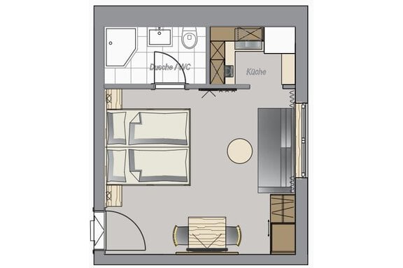 Farbskizze_Top 1 + 5 - Appartementhaus Zirmhof - Vent